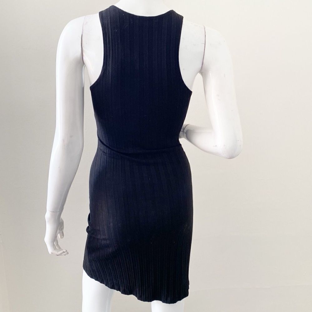 Reformation Black Ribbed Racerback Mini Tank Dress - Picture 3 of 7